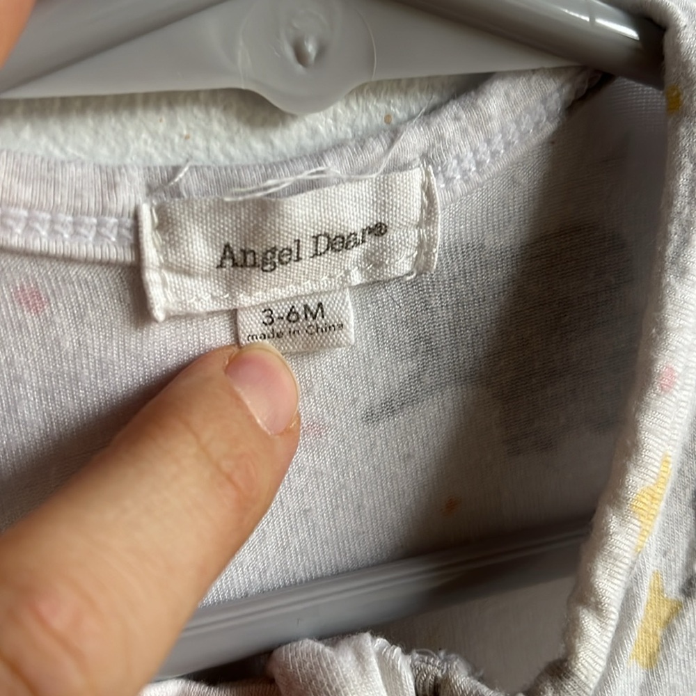Angle Dear Viscose Bamboo Elephant Print Ruffle Bottom Zippered Footy pajamas - Picture 7 of 8